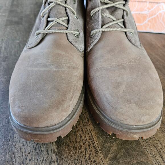 Timberland Brown Suede Fleece Lined Boot Size 10 Fold Down Lace Up Outdoors - Picture 3 of 7